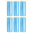 uxcell Pre-Taped Masking Film, 4.9ft x 82ft Plastic Paint Drop Cloth with Medium-Tack Painters Tape for Painting Spraying Protection Blue Film 6Pcs