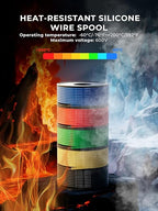 18 AWG Silicone Wire Kit 50FT, 18 Gauge Stranded Tinned Copper Wire Spool, 5 Colors 10FT Each,Flexible Electrical Wire for DIY, Automotive, LED, Arduino, Battery Projects