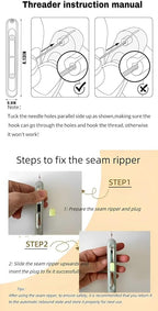 Upgraded 2 in 1 Automatic Needle Threaders Seam Ripper,Quilting Supplies Sewing Kit,Quick Sewing Machine Loop Needle Threaders (1PCS-Purple)