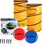 Folding Disc Toss Game Set - Flying Disc Toss Dunk Game Set - Includes 2 Disc Targets with Bean Bag & 2 Flying Discs & Carrying Case - Great for Backyard,BBQs,Tailgating