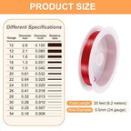 HARFINGTON 20ft Jewelry Wire, 24 Gauge (0.5mm) Brass Craft Soft Metal Tarnish Resistant Copper Beading Wire for Jewelry Making Supplies Crafting, Bright Red