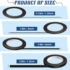 Epakh 4 Rolls Pinstripe Tape, Masking Tape in 1/16, 1/8, 1/4 and 1/2 Inch Wide, for Painters Automotive DIY Car Auto Paint Art(Black,55 yd)