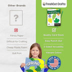 120 Pieces Spring Leaf Paper Cutouts with IDEA Guide, 2-Sided US Made Card Stock Punch Out Maple, Oak, and Birch Leaves for Bulletin Boards, Classroom Decor, Spring Crafts, DIY Scrapbook, and Posters