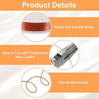 HARFINGTON 49ft Jewelry Wire, 28 Gauge (0.3mm) Brass Craft Soft Metal Tarnish Resistant Copper Beading Wire for Jewelry Making Supplies Crafting, Coffee
