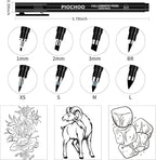 Calligraphy Pens,8 Size Calligraphy Pens for Writing,Brush Pens Calligraphy Set for Beginners, Hand Lettering Pens