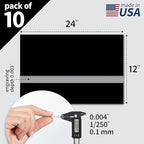 Trotec TroLase Lights | 24"x12"x1/250"(0.1mm thick) | Adhesive-Backed Flexible Laser Engraving Sheet/Film for Decal & Label | Double Color Plastic Sheet for Engraving | Black/Silver | 10pcs