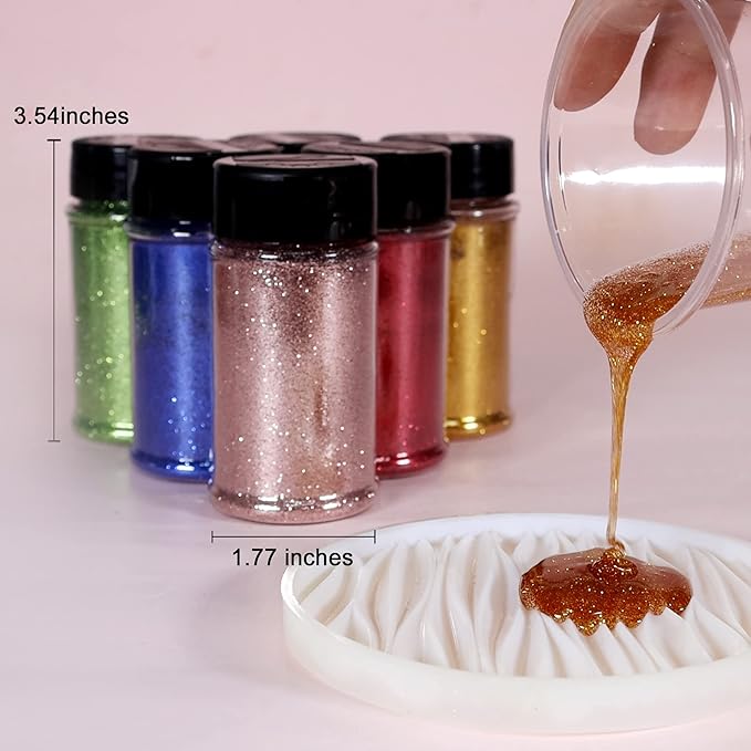 Renfio Ultra Fine Glitter Powder Metallic Resin Glitter 2.11 Oz (60g) PET Flakes Crafts Sequins 1/128" 0.008" 0.2mm Epoxy Chips Flakes for Tumblers Slime Roses Decoration - Classic Blue