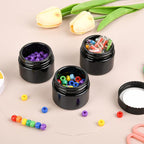 Glass Jars with Lids,Eco-Friendly Cosmetic Containers with Airtight Black Lids & Liners, Multi-Color Options for Cream, Lotion, Body Butter, DIY Skincare Travel Jars (Black, 2oz)