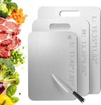 Tavano Titanium Cutting Board,Titanium Cutting Boards for Kitchen,Double-side Available Cutting Board for Vegetables,Meat,Fruits,Easy to Store and Clean(S+M+L)