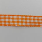 Orange Gingham Plaid Checked Ribbon 25 Yard Each Roll 100% Polyester (3/8", Orange)