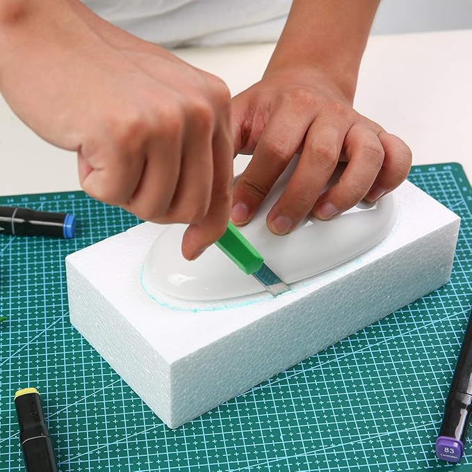 Crafare 8 Pack Craft Foam Blocks 8X4X2 Inch Polystyrene Brick Rectangle for Arts,School Modeling Projects Sculptures,Floral Arrangements,Party Table Centerpieces