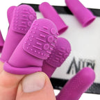FLEX Thimbles | 9-Pack | 3X-Thick THIK-TIP Medium (3) + Standard Purple Finger Protectors 1x Thick - Small (3) and Large (3) | Mat (1) | Set of Large Eye Sewing Needles (1)