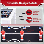 Foosball Coffee Table, 42" Soccer Game Table with Tempered Glass, Modern Game Table with 2 Balls for Adults, Kids, Home, Indoor Family Living Room