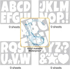 Bemeol Letter Stickers 351 Pieces 4 Inch Bulletin Board Letters Alphabet Cutout Letter for Bulletin Board Display Home Classroom School Decor(White)