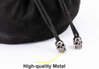 Large DND Dice Drawstring Bags with Pockets Black Storage Bag for RPG MTG Game Dices Capacity Over 300 Dice