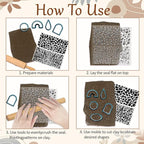 CHGCRAFT Tile Pattern Polymer Clay Texture Sheets Pebble Texture Silicone Clay Texture Stamp Clay Modeling Pattern Pad Texture Sheets for Earrings Jewelry Making