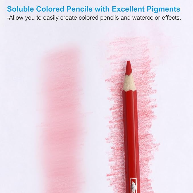 PATIKIL Watercolor Pencil, 6Pcs Water Soluble Pencils for Blending, Coloring, Sketch Drawing, Painting, Light Purple