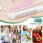 Mahjong Racks with Pushers Set of 4, Mahjong Tile Pushers and Racks, Acrylic Majiang Tile Holders Accessories (White)