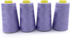 Tortoise 4 Cones of 3000 Yards Each Spool Thread for All Purpose, Serger, Overlock, Quilting, Sewing Machine - 100% Polyester, Light Purple