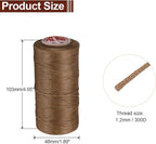 uxcell Flat Leather Sewing Waxed Thread, 140m / 153 Yards Polyester Wax String, 300D Wax Stitching Cord for Leather Crafts, Bookbinding, Bracelets Braided, Caramel