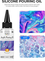 Nicpro 8 Colors Large Bulk Acrylic Pour Paint Set (33.8 oz, 1000 ml) Premixed High Flow Art Pouring Paint Supplies Kit with Silicone Pour Oil, Gloves for Beginner Cell Creation Flow DIY, Ready to Pour