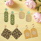 4PCS Polymer Clay Texture Sheets Set for Using with Clay Cutters Boho Clay Mat Effect as Texture Roller DIY Craft Tools Earing Jewelry Making