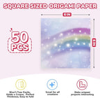 Dreamy Fantasy Origami Paper - 50 Sheets 6x6 Inches - Double-Sided Ethereal Patterns for Magic, Mythical & Celestial Crafts - for Adults, Kids & Artists, Ideal for Scrapbooking.