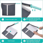 Paper Cutter, Paper Slicer with Safety Guard and Blade Lock, 12" Cut Length Guillotine Paper Cutter with 16 Sheet Capacity, Paper Cutters and Trimmers for Cardstock Cardboard (Gray)