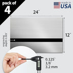Trotec | Metallic Looking Acrylic Sheet | 12"x24"x1/8", 4 Pcs | Brushed Silver/Black | Metallic Finish - Scratch Resistant for Laser Engraving & Cutting,Printing,Glowforge,Name Plate | USA Made