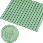 Yoption 15 Pieces Sage Green Glue Gun Sealing Wax Sticks for Wax Seal Stamp, Great for Wedding Invitations, Envelopes, Cards, Christmas Gift Ideas, Wine Packages