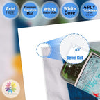 Mat Board Center, Pack of 10, 20x20 for 16x16 White Photo Picture Mats - Acid Free, 4-ply Thickness, White Core - for Pictures, Photos, Framing