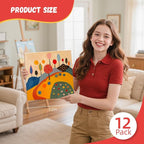Simetufy 12 x 12 inch 12 Pack Painting Canvas Boards- Gesso Primed Acid-Free 100% Cotton Canvas Panels for Acrylics Oil Watercolor Tempera Paints