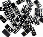 Bucher&Rossini Dominoes Set Double 6 - Classic Black Domino's Game Set for Adults and Kids Idea Gift Present for Domino Players or Family Game Night (Black New)
