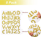 TaoBary 544 Pcs 2 Inch 16 Sheets Large Letter Stickers, Upper and Lower Case, Adhesive Vinyl Alphabet Sticker for Bulletin Board, Poster, Bottle, DIY, Notebook(Glitter Gold,2 Inch)