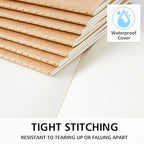 feela 15 Pack Blank Kraft Notebooks, Unlined Sketchbook Note Pad Travel Journal for Drawing Doodling Writing, Journal Bulk For Women Kids Students Office School Supplies, A5, 60 Pages, 8.3” X 5.5”