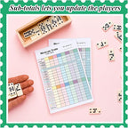 2 Pack 120 Sheets Mexican Train Score Pads Colorful Chicken Foot Dominoes Game Scorepad Adult Mexican Train Score Sheet Scoreboard Paper Record Clearly for Family Game (8 x 5.5 Inches)