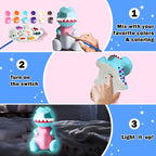 FUNZBO 4.3in Paint Your Own Dinosaur Lamp Kit - Halloweens Arts and Crafts Supplies Painting Kit for Kids Teens, DIY Night Light Dinosaur Toys for Boys Girls 3 4 5 6 7 8 9 10 11 12 13 Birthday Gifts