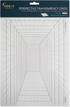 Koala Tools | Perspective Grid Transparency Sheets (Variety Pack of 4) - 8.5" x 11" | Overhead Projector and Light Box Transparencies - Tracing Film for Sketching & Drawing