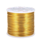BENECREAT 15 Gauge 220FT Aluminum Wire Anodized Jewelry Craft Making Beading Floral Colored Aluminum Craft Wire - Gold