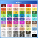 Banral 60 Colors Alcohol Markers Set, Dual Tip Alcohol Based Art Marker for Artists Kids Adult Coloring, Permanent Illustration Sketch Pens for Drawing with Case and Holders