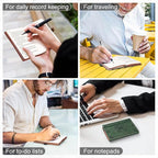 AHGXG Small Blank Pocket Journal Notebook for Men - 256 Numbered Pages B6 Mini Journal, Vintage Soft Leather Hardcover, 80gsm Paper, for Women Work Office School, 4.1'' X 5.7''- Dark Green
