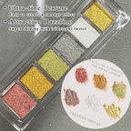 6 Colors Solid Metallic Nail Glitter Powder Set, Gold Foil Flakes for Resin, Holographic Chameleon Sparkly Gilding Flakes Kit for Gel Polish Nail Art Decorations…