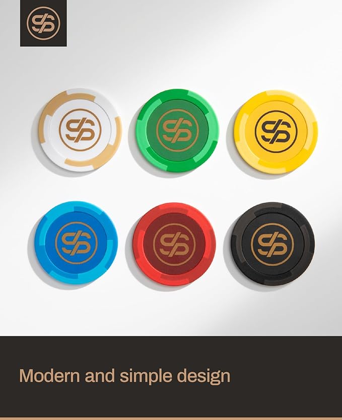 SLOWPLAY Godel Clay Poker Chips, 14 Grams Heavyweight Clay Composite, 40mm Large Chips in Bulk, Pack of 50 with Denomination of 1000