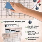 Foldable DND Battle Map Set – Reusable Dry Erase RPG Board with Double-Sided Square & Hex Grids, Tokens & Markers – Travel Starter Kits for D&D, Pathfinder and TTRPGs