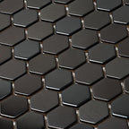 Blujellyfish Hexagon Black Tile Backsplash Metal Mosaic Wall Floor Tiles (Box of 5 Sheets)