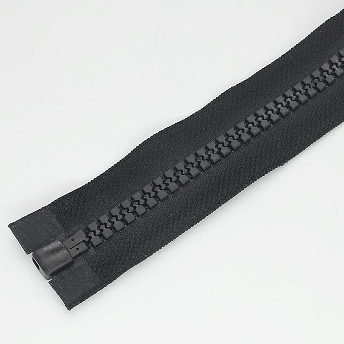 Leekayer 1PCS #10 72 Inch Heavy Duty Zippers for Sewing Separating Large Plastic Zippers Black Tape with Double Pull Tab Slider, Sleeping Bag, Boat, Canvas, Cover, Trampoline, Dog Bed,Tent (72" 1pcs)