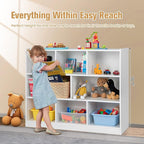 Toy Storage Organizer, 3-Tier Kids Bookshelf, 8 Cube Kids' Bookcases, Cabinets & Shelves, Wooden Toy Organizers, Small Book Shelf for Bedroom, Playroom, Classroom, Nursery (White)