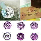DECORA 6 Pieces Floral Pattern Round Wooden Rubber Stamp for Scrapbooking