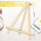 Mini Easels 12 Pack, Small Easels for Painting 24cm/9 Inch, Folding Design, Small Easel with 12 Palettes and 60 Brushes, Suitable for Outdoor Painting Party