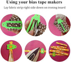 HONEYSEW Set of 15 Size Fabric Bias Tape Maker Tools Fabric Sewing Quilting Bias Binding Maker Come with 40 pcs of Multi-Color Quilting Pins Jelly Roll Sasher Tool Set